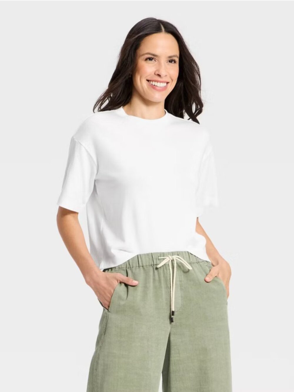 Womenâ€™s Vintage Jersey Crew Neck T-Shirt - Universal Thread White L